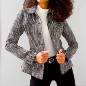 WHBM White House Black Market Boucle Trucker Jacket Blazer XXS Office NWT